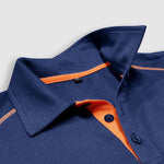Men's half-button color-blocking casual lapel short-sleeved polo
