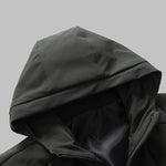 Men's solid color stylish double pocket zipper hooded jacket