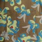 Men's Corduroy Print Floral Button Long Sleeve Shirt