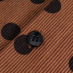 Men's corduroy retro casual polka dot print long sleeve shirt