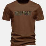 Regular Fit Camouflage Respect Print Cotton T-Shirt