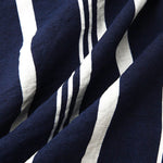 Men's Cotton Linen Stripe Short Sleeve Shirt