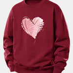 Doodle Heart Print Relax Fit Sweatshirt