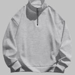 Men's  stand collar half zip long sleeve sweatshirt