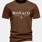 Regular Fit Monaco Slogan Cotton T-Shirt