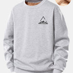 Mountain Print Teddy Fleece Lined Sweatshirt
