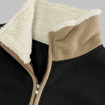 Men's Retro Stitching  Half-Placket Long Sleeve Sweatshirt