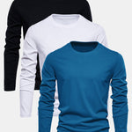 3 Pieces Basic Long Sleeve Cotton T-Shirts