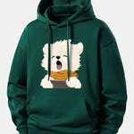 Yawning Puppy Print Relax Fit Hoodie