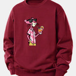 Vacation Pink Panther Print Relax Fit Sweatshirt