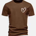 Regular Fit Heart Print Cotton T-Shirt