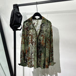 Floral Mesh Lapel Shirt