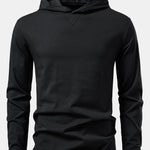 Long Sleeved Cotton Hooded T-Shirt