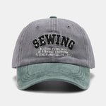Sewing Slogan Embroidery Washed Baseball Cap