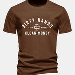 Regular Fit Dirty Hands Clean Money Print Cotton T-Shirt