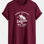 Regular Fit California Palm Tree Print Cotton T-Shirt