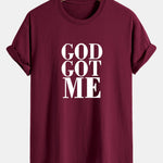 Regular Fit God Got Me Print Cotton T-Shirt