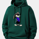 Sunglasses Rabbit Print Relax Fit Hoodie