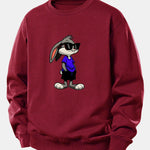 Sunglasses Rabbit Print Relax Fit Sweatshirt