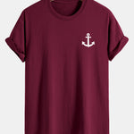 Regular Fit Anchor Print Cotton T-Shirt