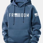 American Freedom Print Drawstring Hoodie