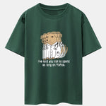 Funny Doctor Dog Print Drop Shoulder Oversize T-Shirt