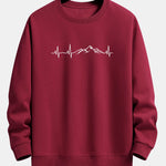 Heartbeat Mountain Print Relax Fit Sweatshirt
