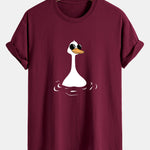 Regular Fit Sunglasses Goose Print Cotton T-Shirt