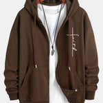 Faith Print Relax Fit Zip Hoodie
