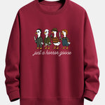 Halloween Horror Goose Print Relax Fit Sweatshirt