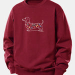 Colorful Light Strip Dog Print Relax Fit Sweatshirt