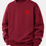 Heart Puzzle Print Relax Fit Sweatshirt