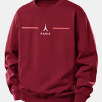 Paris Stripe Print Relax Fit Sweatshirt