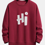 Hi Slogan Lines Print Relax Fit Sweatshirt