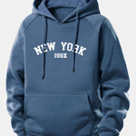 New York Print Drawstring Hoodie