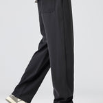 Single Pleat Drawstring Straight Leg Pants