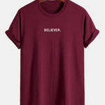 Regular Fit Believer Print Cotton T-Shirt