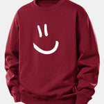 Smiley Face Print Relax Fit Sweatshirt