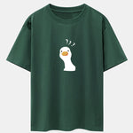 Doubtful Goose Print Drop Shoulder Oversize T-Shirt