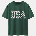 USA Print Drop Shoulder Oversize T-Shirt