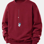Astronaut On A Rope Print Relax Fit Sweatshirt