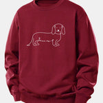 Dog Line Print Relax Fit Sweatshirt