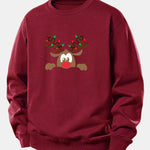 Christmas Reindeer Print Relax Fit Sweatshirt