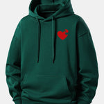 Heart Puzzle Print Relax Fit Hoodie