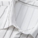 Stripe Textured Button Up Shirt & Straight Leg Linen Pants