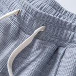 Waffle Pleated Pintuck Straight Leg Pants