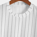 Stripe Textured Arc Hem T-Shirt