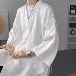 Zen-inspired Tie-up Three-quarter Sleeve Shirt