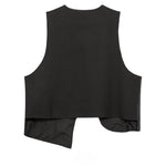 Asymmetrical Black Loose Vest