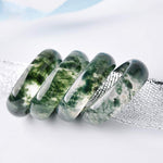 Buddha Stones Moss Agate Healing Balance Ring